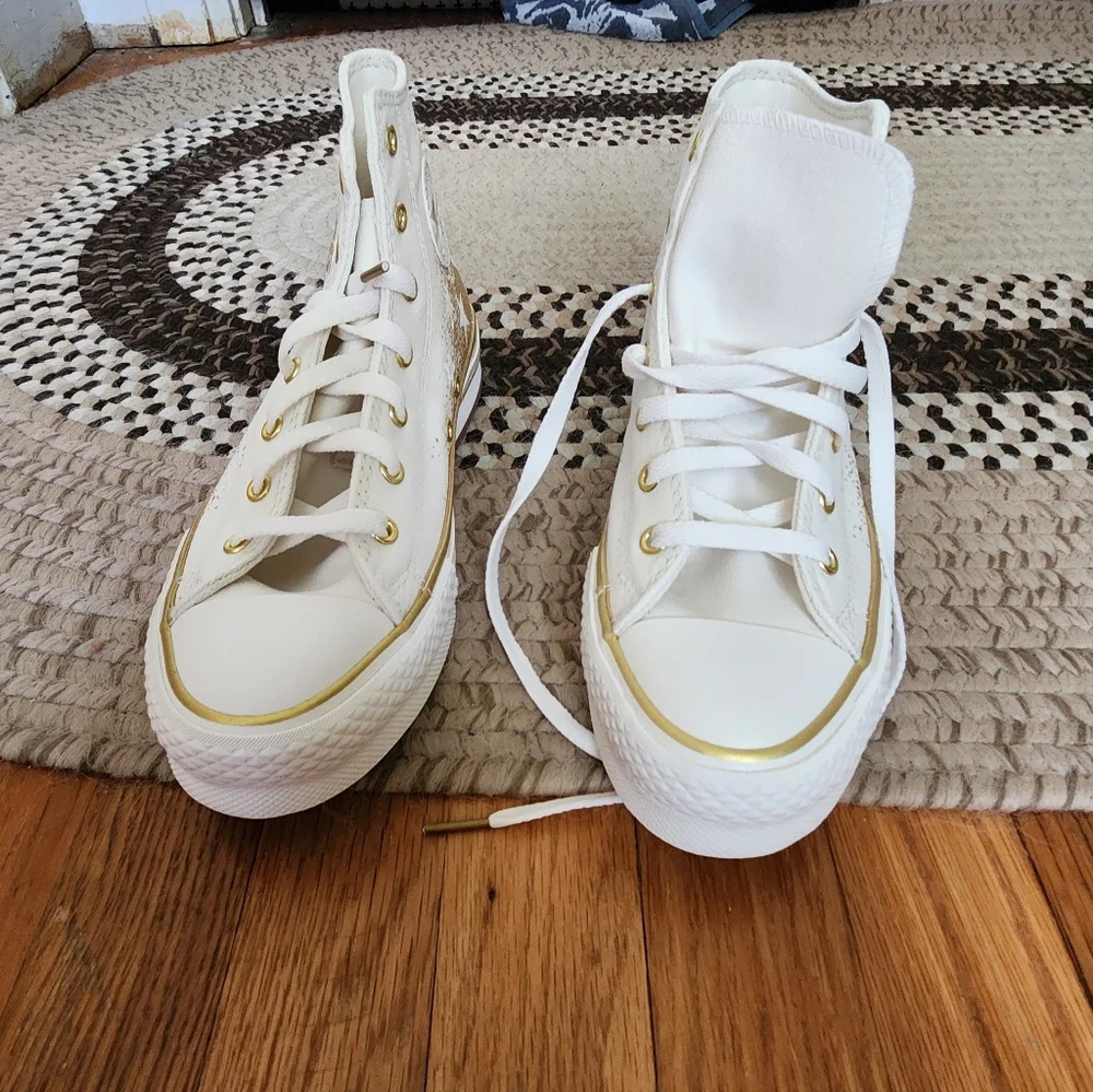 Converse High-Top - White and Gold